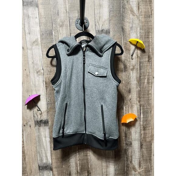 Burton Dry Ride Ho Chi Minh Vest Women's Gray Hooded Full Zip Pockets - Picture 6 of 10